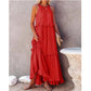 Women's Elegant Halter Neck Sleeveless Maxi Dress