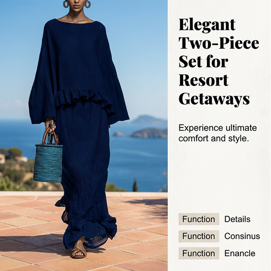 Women's Bell Sleeve Top & Ruffle Hem Maxi Skirt Set