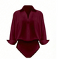 Women's Long Sleeve Button-Down Bodysuit Shirt