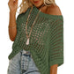 Casual 3/4 Sleeve Mesh Knit Top
