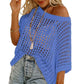 Casual 3/4 Sleeve Mesh Knit Top