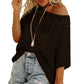 Casual 3/4 Sleeve Mesh Knit Top