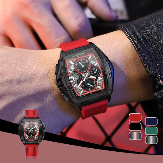 Men’s Stylish Silicone Belt Quartz Watch