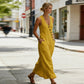 Women's Sleeveless V-Neck Maxi Dress with Pockets