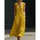 Women's Sleeveless V-Neck Maxi Dress with Pockets