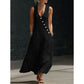 Women's Sleeveless V-Neck Maxi Dress with Pockets