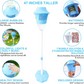 Automatic Handheld Bubble Machine for Kids, Bubble Maker Spring Summer Toys with Lights, Outdoor Rechargeable Blower Best Easter Gift for Children