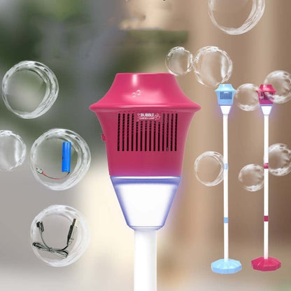Automatic Handheld Bubble Machine for Kids, Bubble Maker Spring Summer Toys with Lights, Outdoor Rechargeable Blower Best Easter Gift for Children