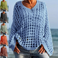 Women’s Casual Solid Color Crochet Knit Top
