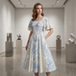 Ethereal Flutter Sleeve Fit-and-Flare Dress