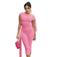 One-Shoulder Top & Capri Pants 2-Piece Set