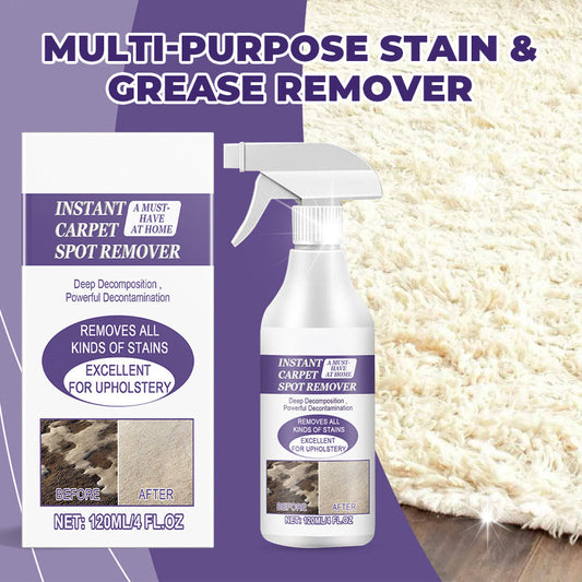 Multi-purpose Stain & Grease Remover Spray | Deep Clean Carpets & Upholstery, Fast Dry! 🛋️✨