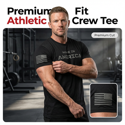Men's Athletic Fit Crew Neck Tee | Gym-to-Street, Breathable & Dry! 💪🔥
