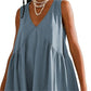 Women’s V-Neck Sleeveless Pleated Dress | Loose & Elegant, Summer Versatile! 👗✨
