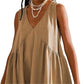 Women’s V-Neck Sleeveless Pleated Dress | Loose & Elegant, Summer Versatile! 👗✨