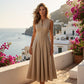 Sleeveless Zip-Front A-Line Maxi Dress | Elegant High-Waist, Versatile Chic! 👗✨