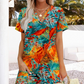 Women's Casual Loose Short Sleeve Dress | Stylish Comfort, Pockets Included! 👗✨