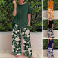 Women's Trendy Two-Piece Casual Outfit | Floral Pants, Comfy & Versatile, Summer Essential! 🌸👖