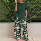 Women's Trendy Two-Piece Casual Outfit | Floral Pants, Comfy & Versatile, Summer Essential! 🌸👖