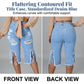 Style: Women's Distressed Knee-Length Denim Shorts with Side Tassels