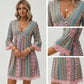 Women's Bohemian Print V-Neck Mini Dress