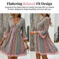 Women's Bohemian Print V-Neck Mini Dress