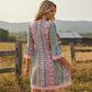 Women's Bohemian Print V-Neck Mini Dress