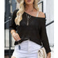 Boho Summer Chic: Women's Crochet Openwork 3/4 Sleeve Knit Top - Breathable & Versatile