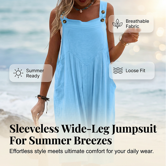 🌸 LIMITED TIME Special Price:💲27.99 ✨Sleeveless Wide-Leg Jumpsuit For Summer Breezes