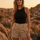 ✨ NEW! Women's High-Waist Cargo Shorts