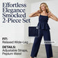 💖 NEW! Women's Smocked Peplum Top & Wide-Leg Pants Set