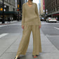 ✨ NEW! Women's V-Neck Lounge Set with Wide-Leg Pants