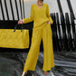 ✨ NEW! Women's V-Neck Lounge Set with Wide-Leg Pants