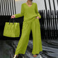 ✨ NEW! Women's V-Neck Lounge Set with Wide-Leg Pants