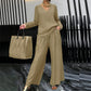 ✨ NEW! Women's V-Neck Lounge Set with Wide-Leg Pants
