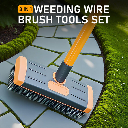 🌿 NOW 50% OFF! 🧹 3-in-1 Weed Wire Brush Set – Durable Steel Brushes, Ergonomic Handle & Ideal for Patios, Driveways & Garden Paths 🏡