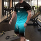 🏖️Summer Cool Deal: ONLY 💲15.99!!😎Men's Gradient Color T-Shirt & Shorts Set