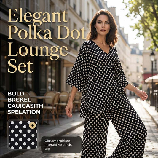✨ Hot Sale! V-Neck Polka Dot 2-Piece Set - Effortless Comfort! ✨