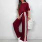 ✨ 50% OFF! Women's Striped Top & Wide-Leg Pants Set - Casual Chic Essential! ✨
