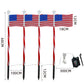 8 Solar American Flag Pathway Lights – Red, White & Blue Yard Glow for 250th Independence Celebration 🇺🇸✨