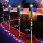 8 Solar American Flag Pathway Lights – Red, White & Blue Yard Glow for 250th Independence Celebration 🇺🇸✨