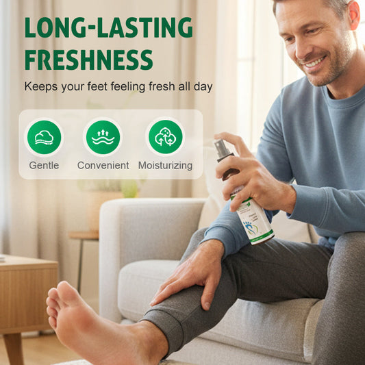 Portable Foot & Shoe Freshening Spray - Long-Lasting Freshness, Natural Formula