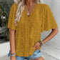 Limited Offer! ✨Women's Jacquard V-Neck Butterfly Sleeve Top🦋Elegant & Versatile!