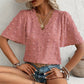 Limited Offer! ✨Women's Jacquard V-Neck Butterfly Sleeve Top🦋Elegant & Versatile!