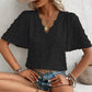 Limited Offer! ✨Women's Jacquard V-Neck Butterfly Sleeve Top🦋Elegant & Versatile!
