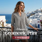 Women's Geometric Print V-Neck Blouse