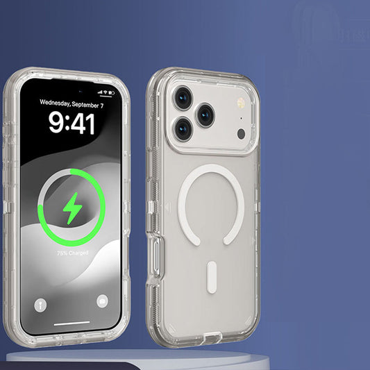 📱🧲 Shockproof Clear Magnetic Phone Case🛡️ – Strong Magnetic Lock, Anti-Yellowing & 360° Protection