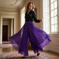 Women's asymmetrical chiffon pants with wide legs