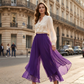 Women's asymmetrical chiffon pants with wide legs