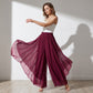 Women's asymmetrical chiffon pants with wide legs